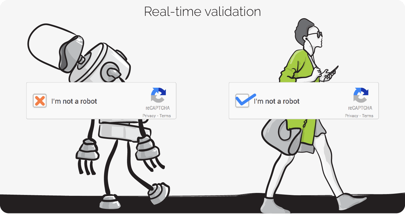 example of a real-time data validation tool - recaptcha