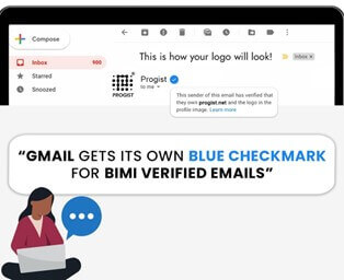 how your logo will look in gmail with blue checkmark